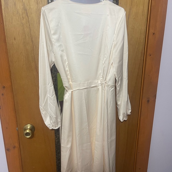 Champagne Silk Wrap Dress - Picture 2 of 3